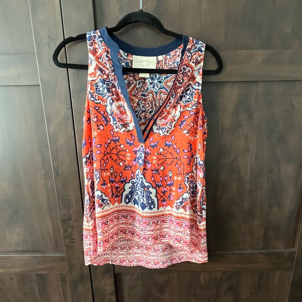 100% Silk Vanessa Virginia tank Anthropologie